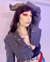 Upcycled micro crop hardware blazer