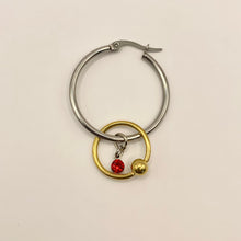 Pierced  rhinestone charm single earring