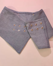 Custom upcycled denim snap belt