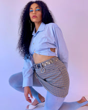 Custom upcycled cutout ruch snap top