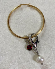 Freshwater pearl + rhinestone single earring