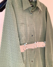 Custom upcycled O-ring cutout shirt