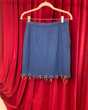 Upcycled grommet ring wool skirt sample