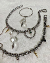 Lucite spike pierced crystal necklace