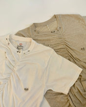 Custom ruched pierced pin tee