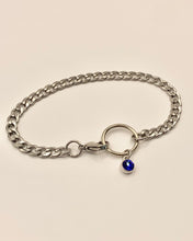 Tobillera de acero cubano con charm de strass