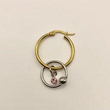 Pierced  rhinestone charm single earring
