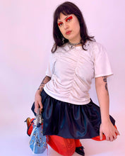 Handmade grommet ring denim bucket bag