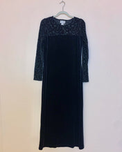 Velvet burnout long sleeve dress