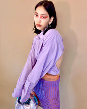 Upcycled cutout ruch snap top