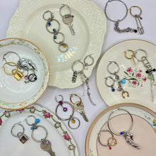 Pierced  rhinestone charm single earring
