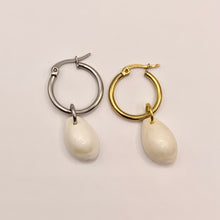 Baby cowry shell single earring