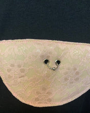 Upcycled lace pierced cup tee sample