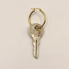 Key + rhinestone single earring