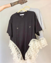 Custom upcyled pierced negligee tee