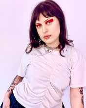Custom ruched pierced pin tee