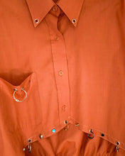 Custom pierced yoke ruch back top