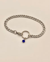 Tobillera de acero cubano con charm de strass