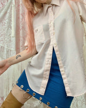 Upcycled grommet ring wool skirt sample