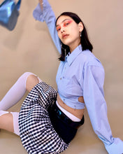 Custom upcycled cutout ruch snap top