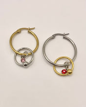 Pierced  rhinestone charm single earring