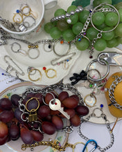 Tobillera de acero cubano con charm de strass