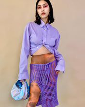 Upcycled cutout ruch snap top