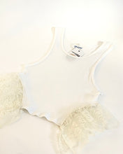 Custom winged lace ribbed tank