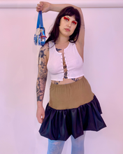 Custom taffeta straight hem bubble skirt
