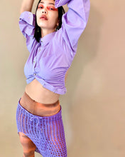 Upcycled cutout ruch snap top