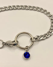 Tobillera de acero cubano con charm de strass