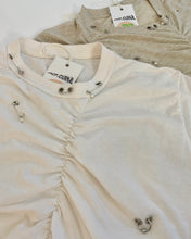 Custom ruched pierced pin tee