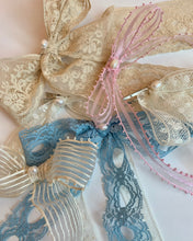 Vintage lace bow barrettes