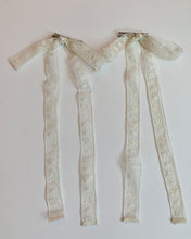 Vintage lace bow barrettes