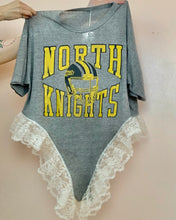 Upcyled lace negligee tee