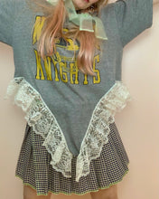 Upcyled lace negligee tee