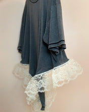 Upcyled lace negligee tee