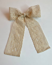Vintage lace bow barrettes