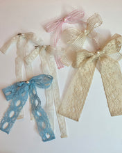 Vintage lace bow barrettes