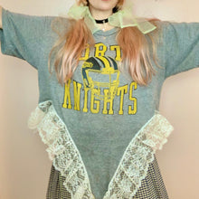 Upcyled lace negligee tee