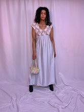 Squiggle mesh appliqué slip dress