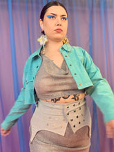 Upcycled micro crop suede jacket