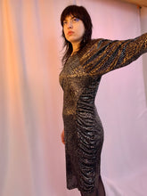 Silver foil animal print dress