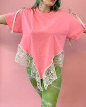 Camiseta con lazo negligee de encaje reciclado