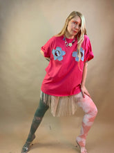 Camiseta de flores de chatarra de vinilo personalizada