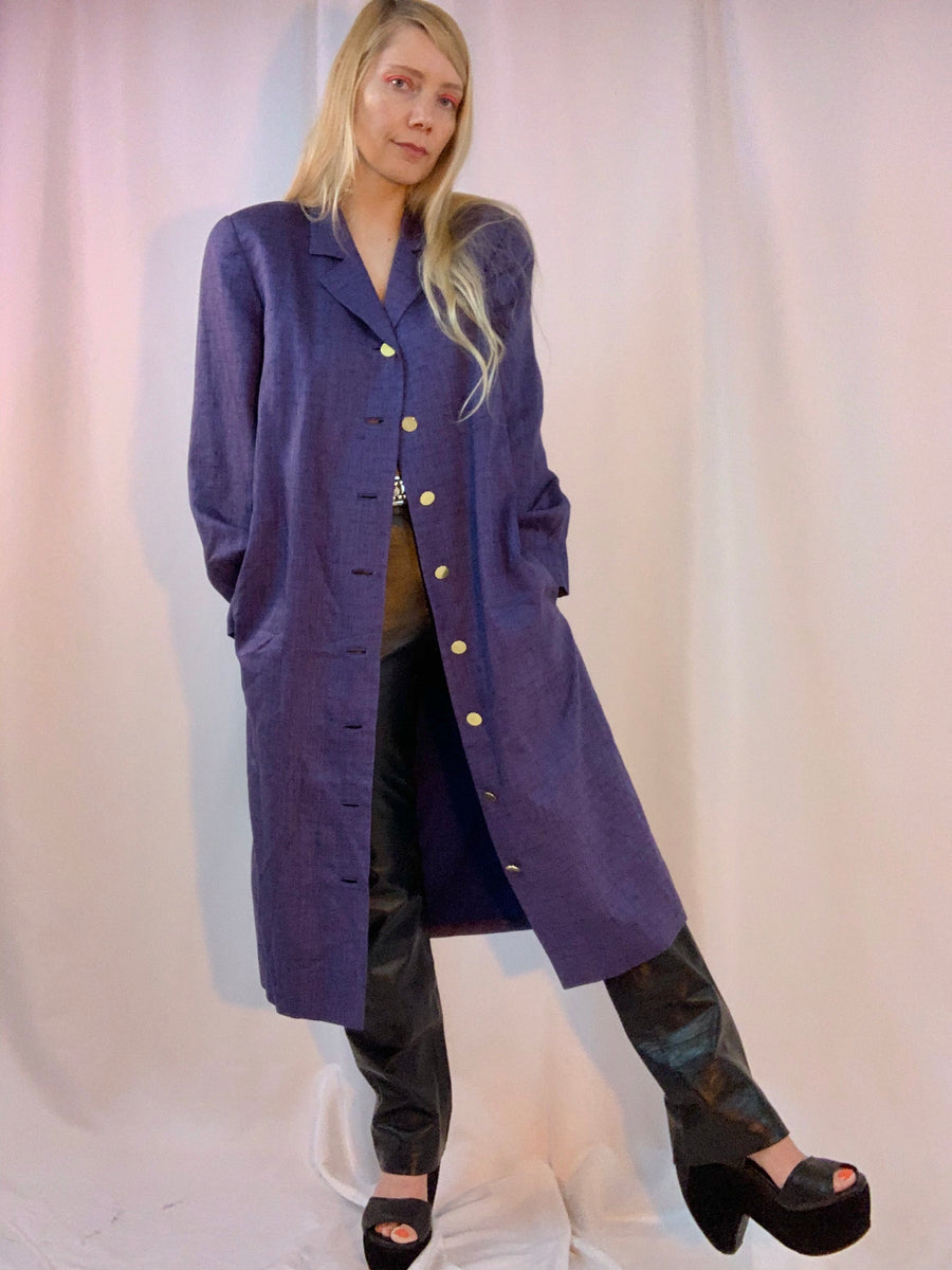 Purple duster coat Shop Journal Vintage