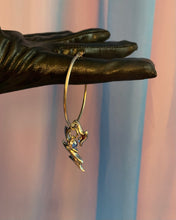 Rhinestone flame single earring