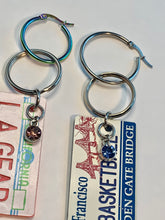 Novelty license single earrings- assorted