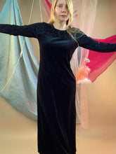 Velvet burnout long sleeve dress