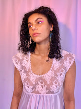 Squiggle mesh appliqué slip dress